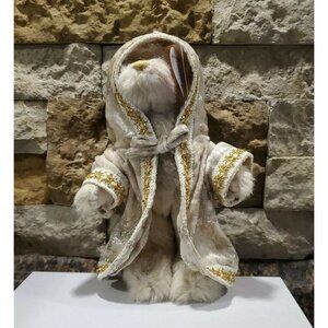 Ty Attic Treasures Gwyndolyn Bear Plush Stuffed Animal Silver Gold Jointed 1993